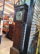 A Georgian oak longcase clock having square brass dial with second hand, 8 day by Bilby Dorling, St