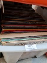 Four cartons of vinyl LPs and 7" singles, mixed genres