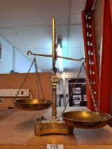 A brass set of weighing scales