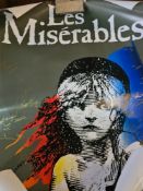 Les Miserables a theatre poster with numerous signatures, probably from the cast