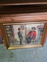 A large quantity of pictures and prints including a Pears style print of Chelsea Pensioner and Boy