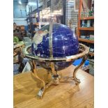 A modern mineral specimen globe on gilt stand
