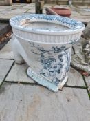 Vintage transfer print blue/green and white toilet No. 234289 County Council Pattern "Lucania"