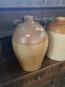 An old stoneware flagon stamped Muirhead Edinburgh, one other stamped T Smith Worcester, and a large