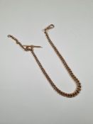 9ct rose gold graduated chain each link marked 375, with T-bar and lobster clasp, 35cm, marked 375,
