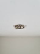 9ct gold ring with panel set diamond chips, marked 375, size I, approx 2.37g