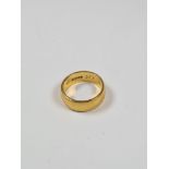 22ct yellow gold wedding band, size L/M, marked 22, London maker BW & Sons, marked EuroWed, approx 7