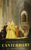 An original artwork for British Rail Southern poster the subject is Queen Elizabeth I, visit to Cant