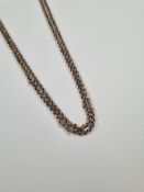 9ct yellow gold double row belcher chain, 53cm, single lobster clasp, AF stringed in places, marked