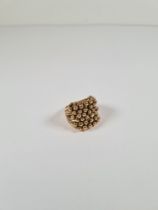 Large 9ct yellow gold keeper ring, marked 375, London maker WWLd, W Wilkinson Ltd., size Z, approx 3