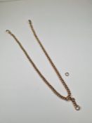 9ct yellow gold Albert chain, each link marked 375 with two lobster clasps, 42cm, approx 29.09g