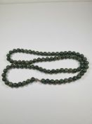 String of Jade beads, sage green, approx 80cm, with screw clasp