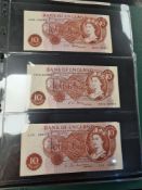 Collection of UK bank notes, some uncirculated. £1 x 15 including 3 x Peppiatt World War II examples