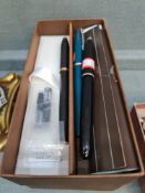 A modern Cross fountain pen, in box and two other Parker fountain pens (3)