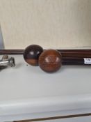 A pair of hardwood Knob Kerris, a Zulu style shield and two spears