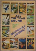 An original National Savings poster, printed by Chromo Works titled "All the Year Round Make Use of