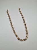 9ct yellow gold fancy link necklace, marked 375, 40cm, approx 24.91g