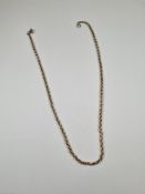 Antique 9ct yellow gold belcher chain, 48cm, marked 9, maker CJM, approx 9.12g
