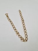 9ct yellow gold curblink bracelet, 18cm, marked 375, approx 4.35g