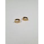 Pair of 9ct gold huggie earrings, marked 375, London import marks, maker LAM, 3.65g approx