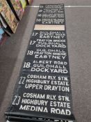 A vintage Bus destination blind Probably 1950s/60s of Portsmouth and Surrounding stops