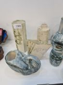 Carn pottery, Cornwall, 10 various vases, the largest 19.5cm approx