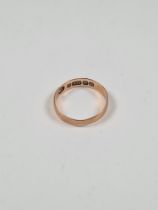 9ct rose gold wedding band, size N, marked 375, Birmingham by Michael Emanuel, approx 1g