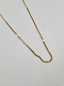 18ct yellow gold flat S link necklace, marked 750, 60cm, approx 6.8g