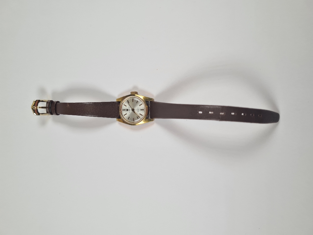 Tissot; A vintage gold plated ladies 'Tissot Seastar' watch with silvered dial baton markers, 1971, - Image 2 of 6