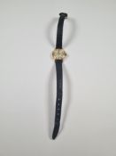 Omega; A ladies gold plated Omega wristwatch with champagne dial and baton markers, Cal. 620, 1965,