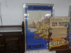 An old 1929 East Indian Railway poster for Benares (The Holy City) by Norbury, Natzio and Co