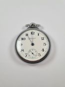 Waltham USA Art Deco pocket watch, movement signed P S Bartlett 1918, winds and ticks