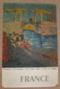 An original travel poster for France Provence la Camargue Van Gogh, Arles le Pont de Langlois, loose