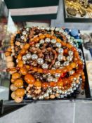 Quantity of bead necklaces, including possible Amber beads
