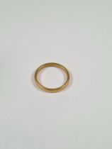 22ct yellow gold wedding band, size M, marked 22, ACCo Birmingham, approx 3.12g