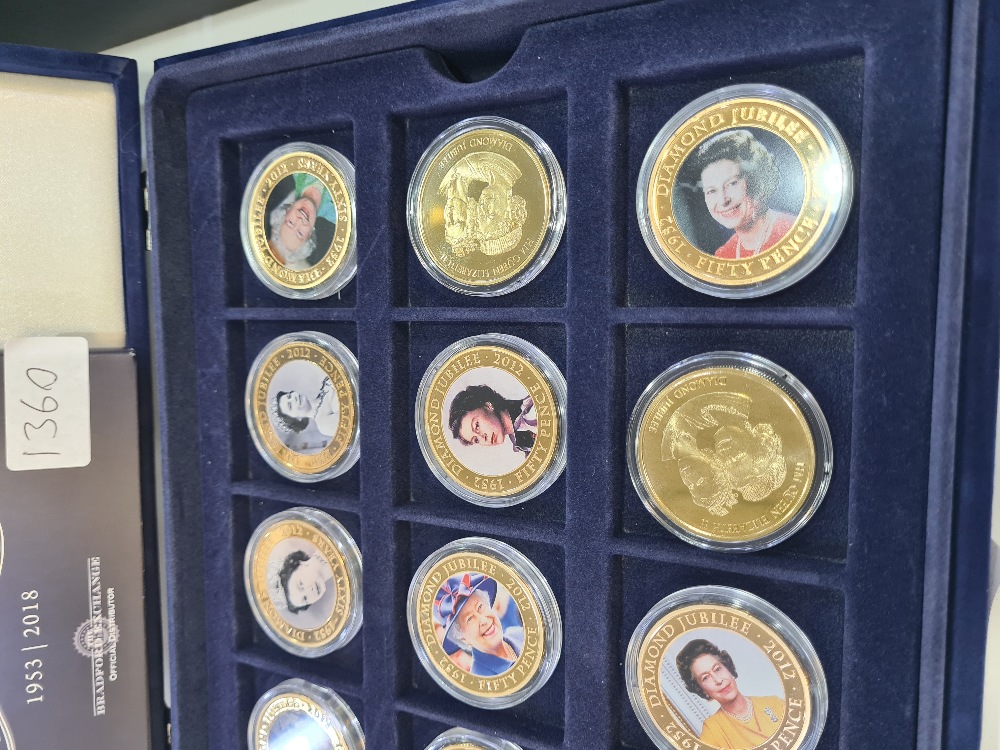 The Bradford Exchange Queen Elizabeth Silver Coin Set (6 of 7 coins present) Westminster Mint Commem - Image 2 of 10