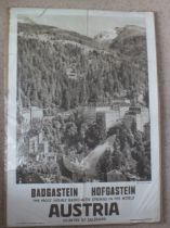 An original Austrian travel poster for Badgastein Hofgastein "The most highly radioactive springs in