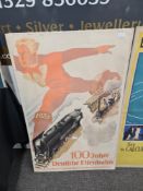An original German travel poster titled "100 Jahre Deutche-Eisenbahn" 1835 - 1935 by Riemer, 1935, l