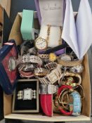 Box of modern wristwatches