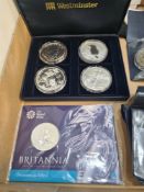 The Royal Mint UK 2015 Britannia £50 Coin, 5 x Fine Silver 1oz Krugerrand Coins and small quantity o