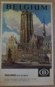 An original travel poster for Belgium - Malines City of Bells by Greves and Wauters, loose on board