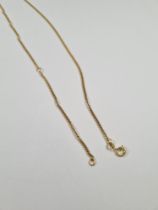 18ct yellow gold fine curblink chain, 55cm, including extender, approx 6.8g, marked 750