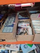 A quantity of vintage postcards and others, 4 boxes