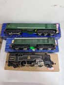 Two x Hornby Dublo diesel electric locomotives and two other steam locos all OO gauge