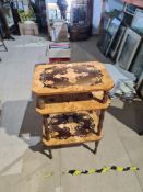 A reproduction inlaid style 3 tier wot not