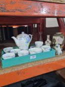 An old Shelley coffee set, decorated Iris and sundry