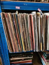 A shelf of vinyl LP's. tacky covers