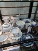 A Worcester style blue and white bowl, other 19th century, china and sundry