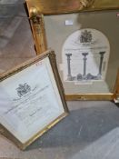 Masonic frame and accompanying documents