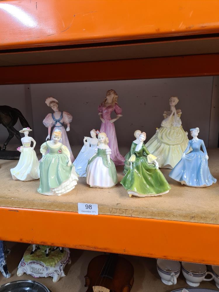 Ten various Coalport and Royal Doulton figures of ladies - Image 10 of 10